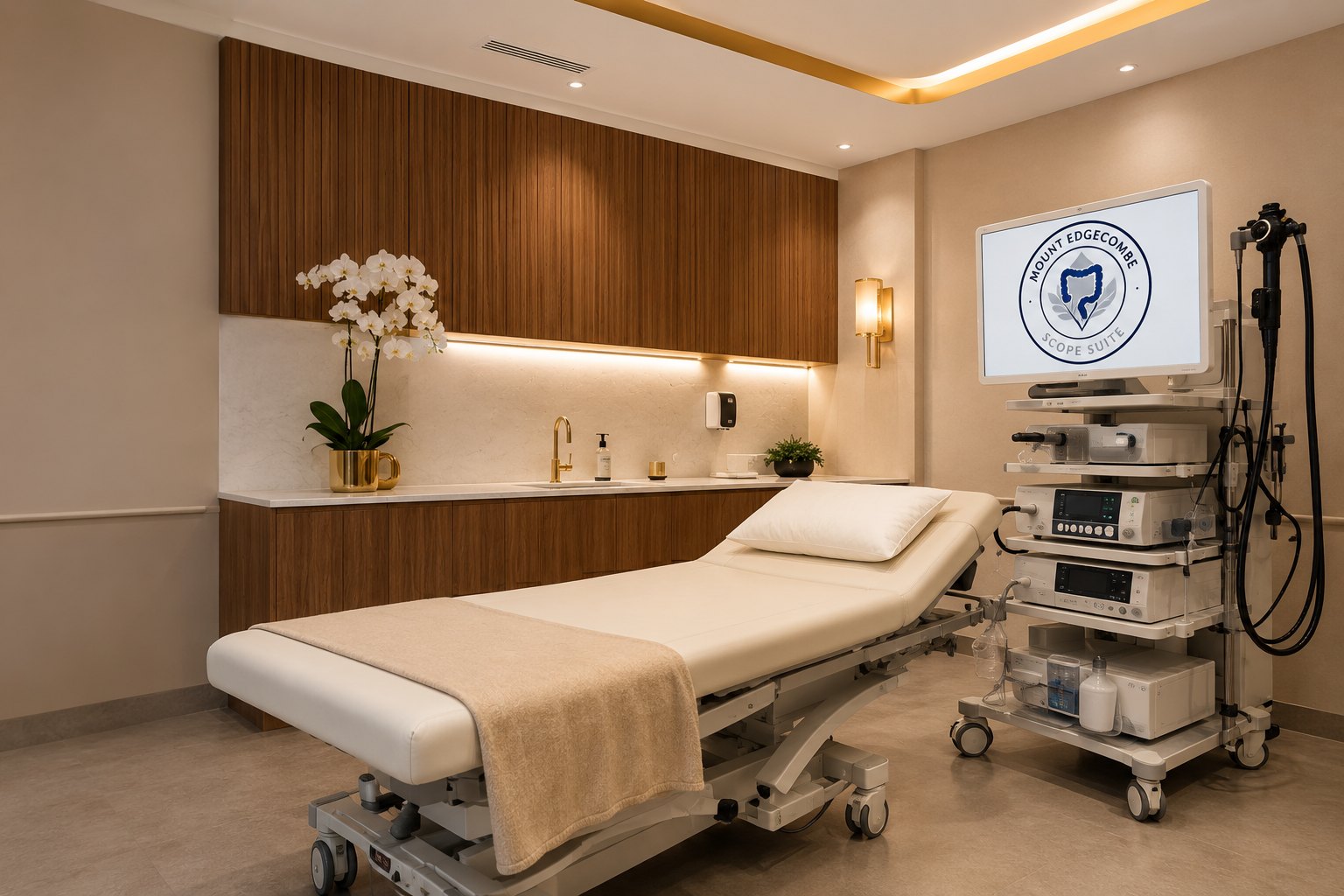 Mount Edgecombe Scope Suite outpatient endoscopy room — specialist gastroscopy and colonoscopy clinic in Mount Edgecombe, KZN